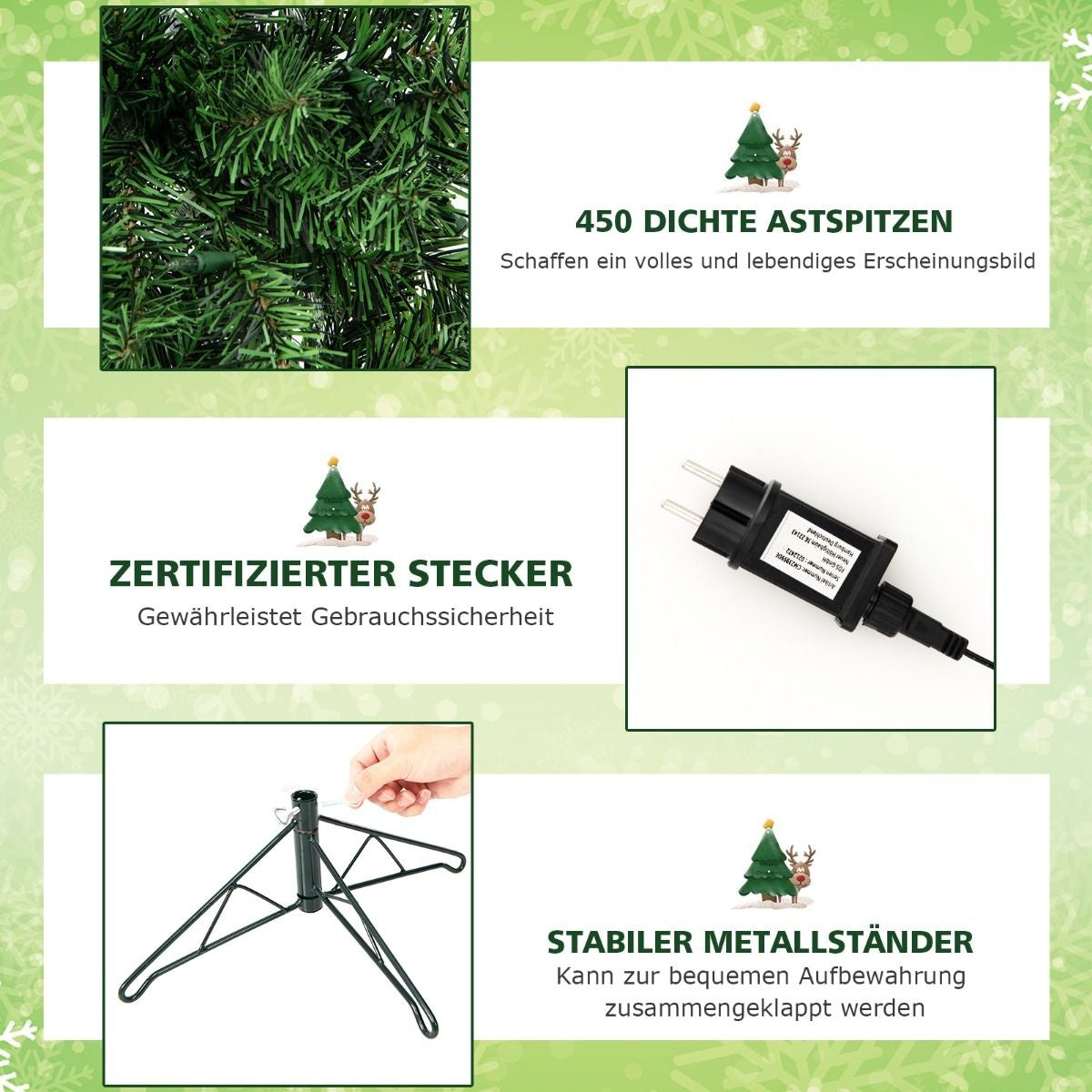 Halber künstlicher Weihnachtsbaum Coast mit 150 LED-Lichtern - 210 cm