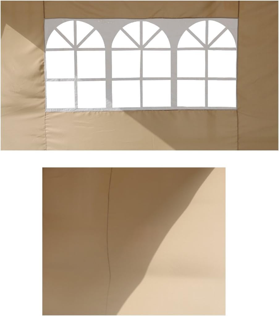 Angel Living Seitenwände für Partyzelt 2,5 x 2,5 m – beige-grau – 2 abnehmbare Paneele