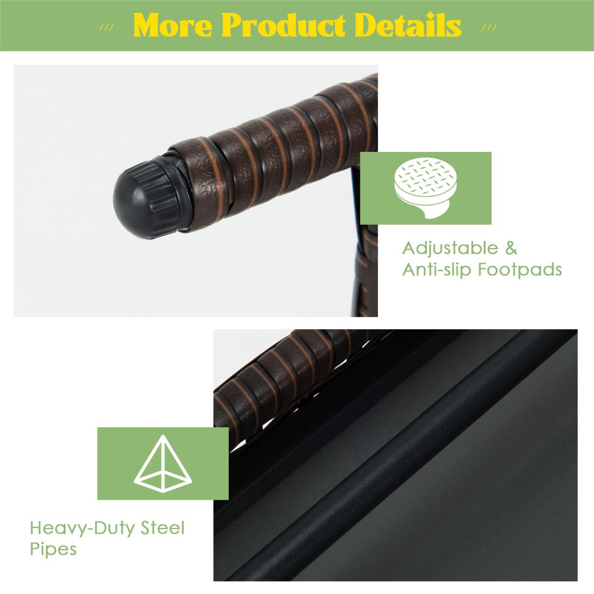 Coast Outdoor Couchtisch - klappbar - 60 x 40 x 40 cm - Braun