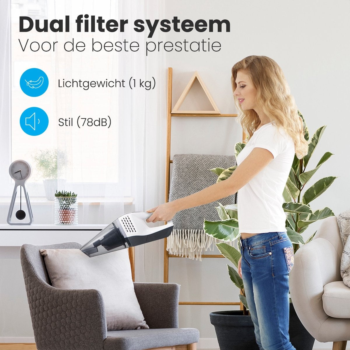 Auronic Handstaubsauger - Kabellos - HEPA-Filter - Dunkelgrau - inkl. Zubehör