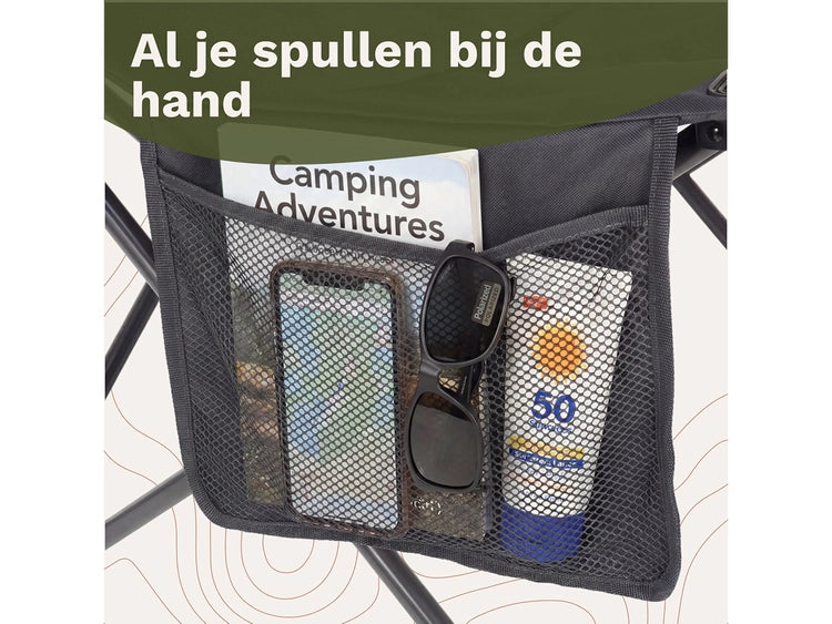 TRVLMORE Campingstuhl XXL - klappbar - 160KG Tragkraft - Inkl. Tragetasche - Klappstuhl - Angelstuhl - Campingstuhl - Klappstuhl - Grau
