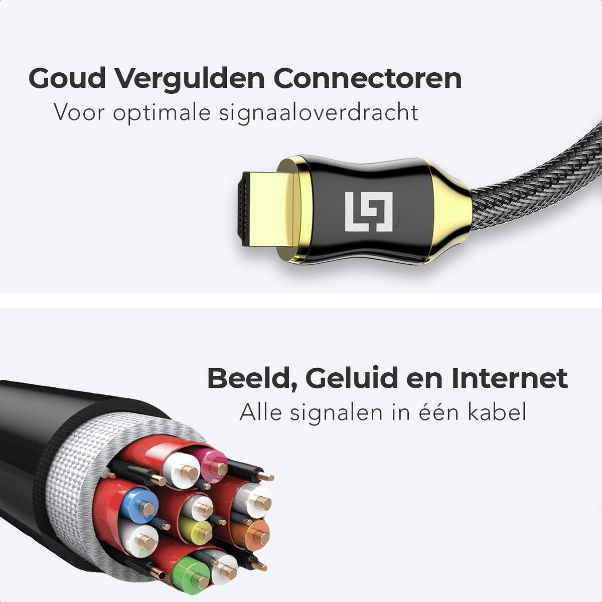 LifeGoods HDMI 2.0 Kabel - 15M - 18Gbps - 4K (60Hz) - Schwarz