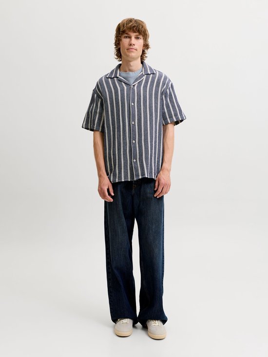Jack & Jones – Herrenhemden Coba Stripe Resort Shirt – Blau – Größe M