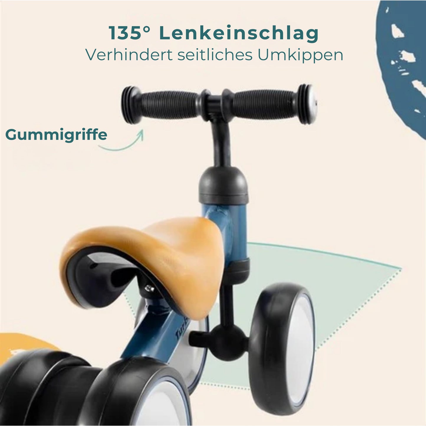 LifeGoods TurboToddler Balance Bike - Spielzeug ab 1 Jahr - Kinder Roller - Marine Blau