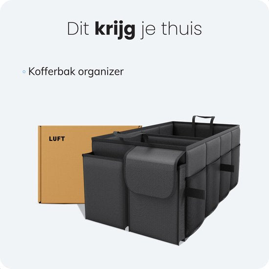 Kofferraumablagebox - Organizer - Zubehör - Für das Auto - Organizer Auto - Tasche - Rücksitz - Schwarz - Luft