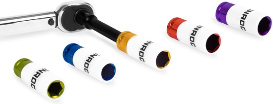 VONROC Steckschlüsselsatz - Universal - ½ Zoll - 5 Stück: 15, 17, 19, 21 und 22mm | Mit Teflonschutzhülse