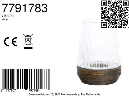 Light & Living – Windlicht MINAS – Ø 22 × 30 cm – Braun