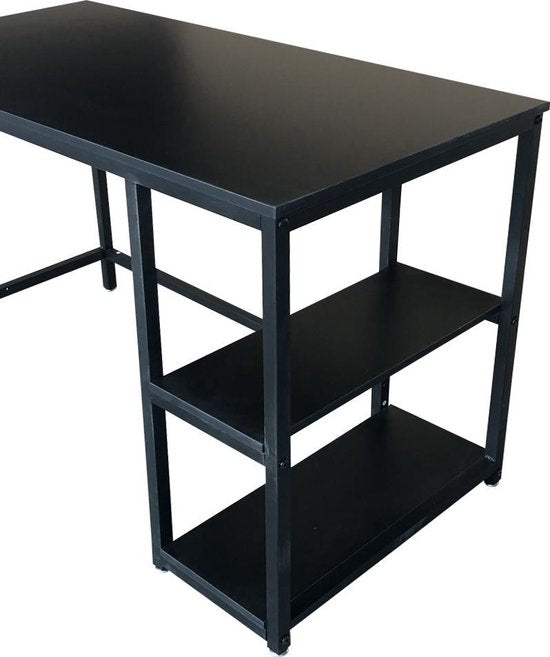 Schreibtisch Tough - Computertisch - Industriedesign - mit Ablagefächern - schwarz