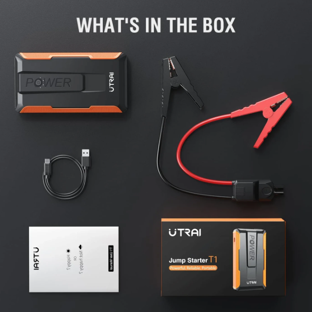 Utrai T1 Starthilfe 2000 A – Schwarz – 13.200 mAh Powerbank