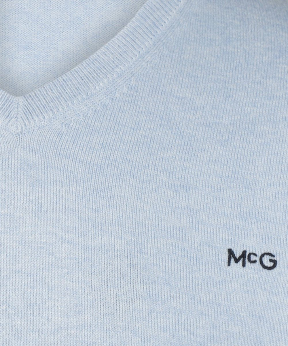 McGregor 12G Pullover mit V-Ausschnitt – Hellblau – Größe S