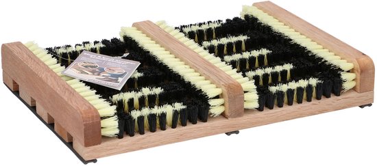 Fußbürste mit Bürsten - für Stiefel und Schuhe - Holz - Anti-Rutsch