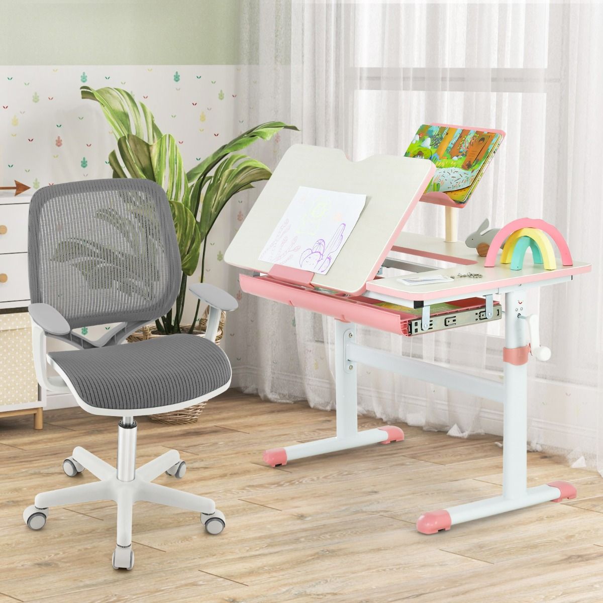 Coast Kinder-Schreibtischstuhl – höhenverstellbar – ergonomisches Design – grau