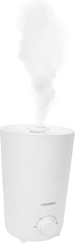 VONROC Luftbefeuchter 2,6 Liter - Ultraschall - 360° Nebelauslass - weiß