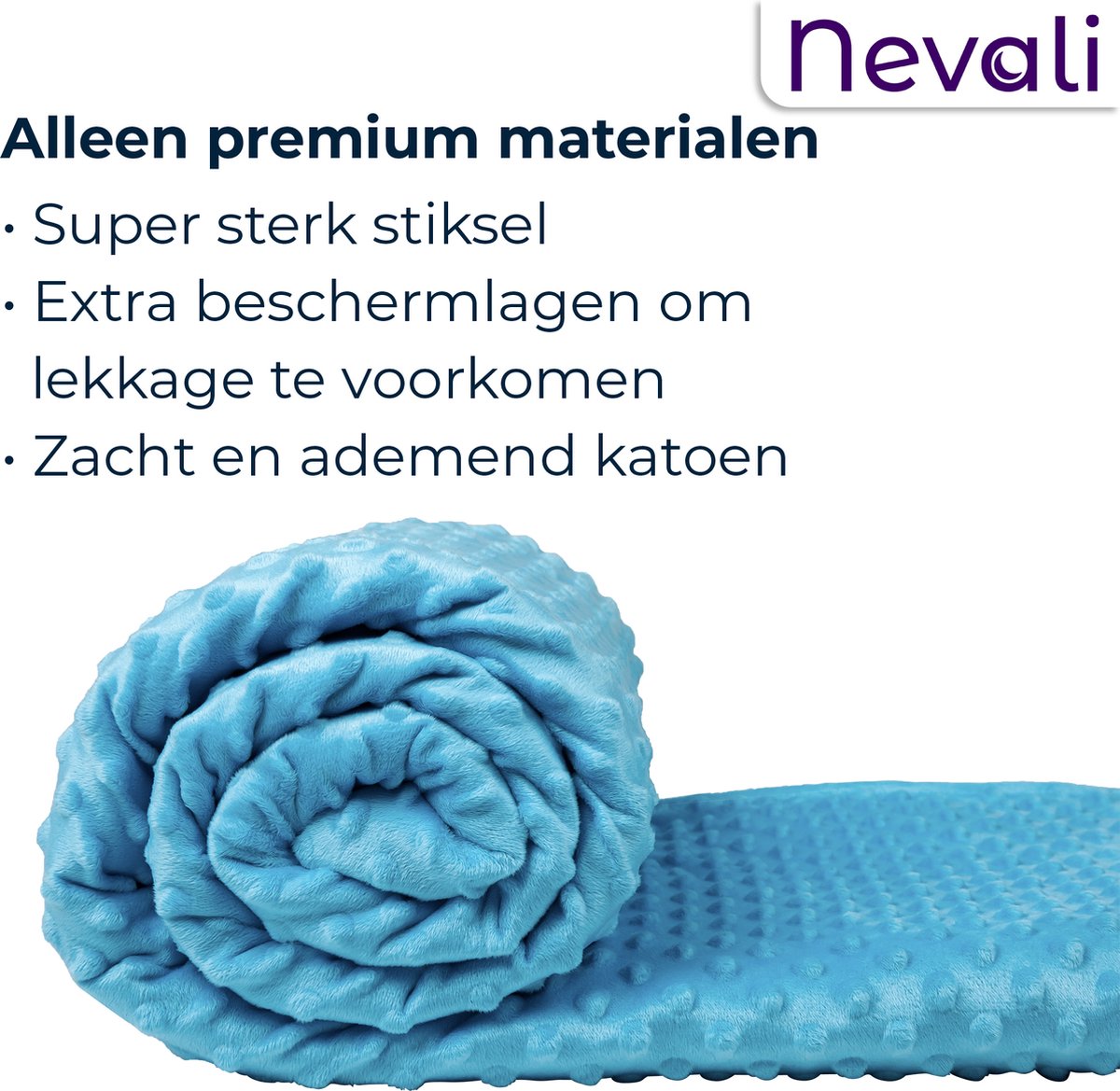 Nevali Gewichtsdecke Kinderbezug – Bettbezug Kinder 100 x 150 cm – 4 Jahreszeiten – Blau