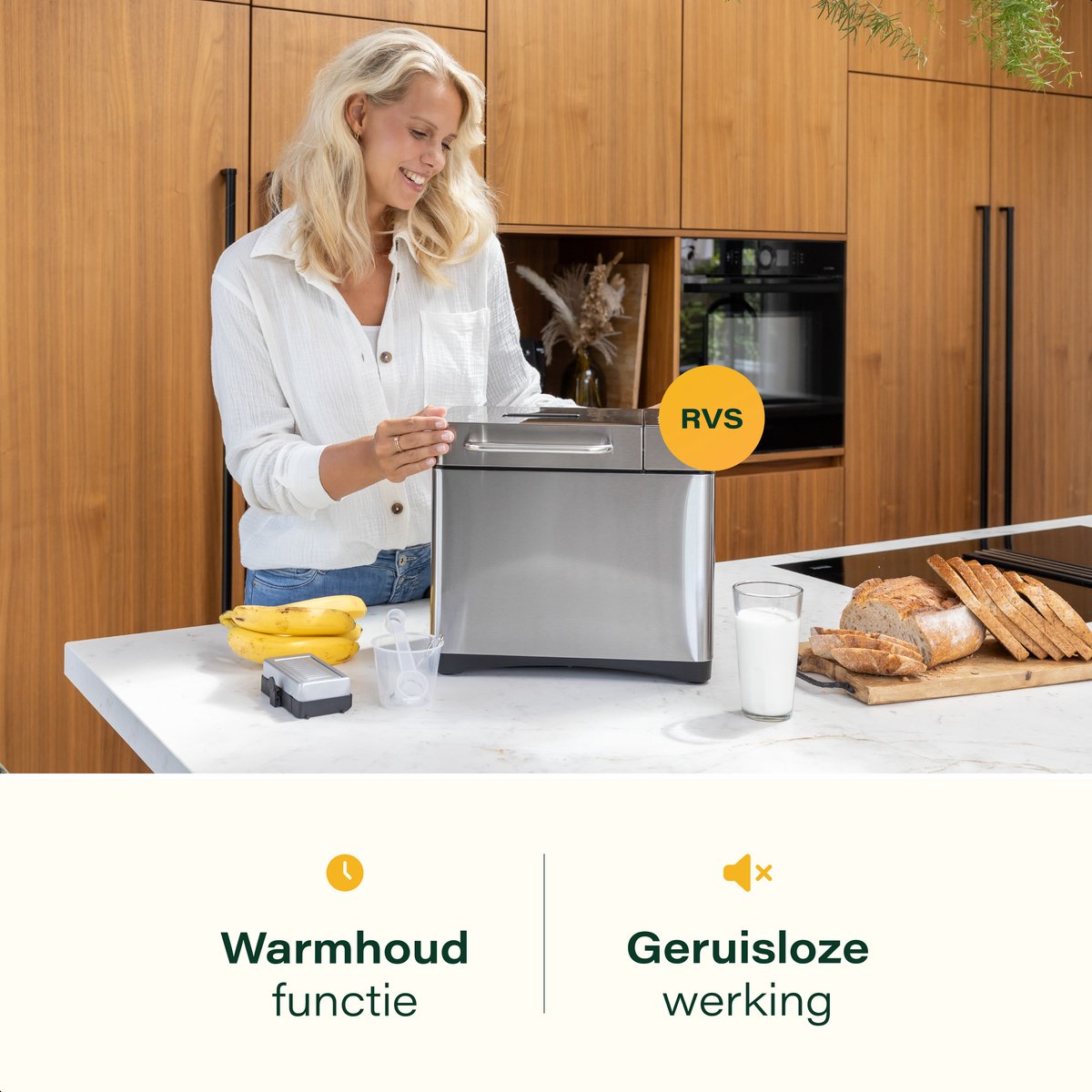 Skoov Bakemaster Brotbackautomat | Edelstahl - Keramik - 345x248x310 mm - 650W - 19 Programme - PFAS & Teflon frei
