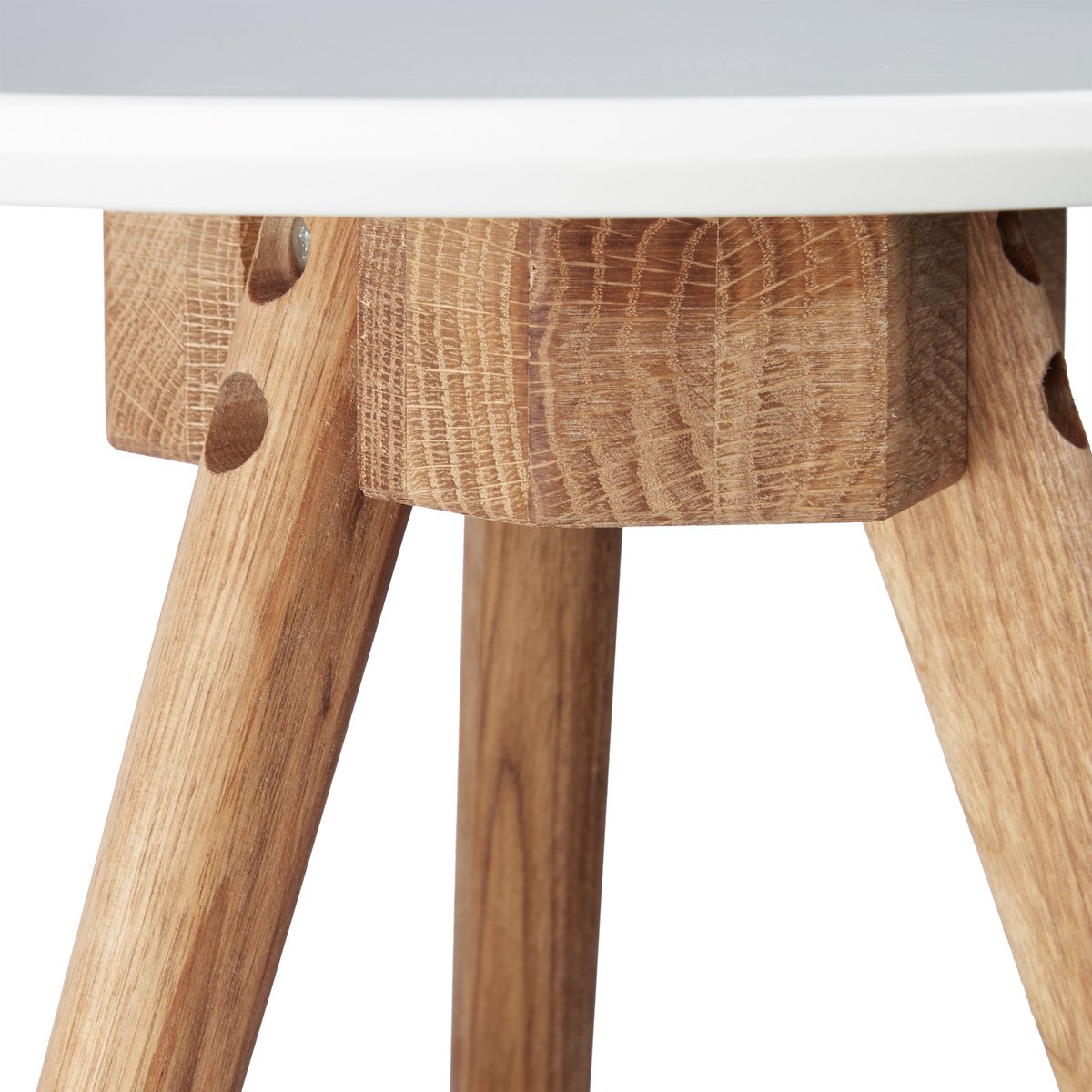 WOLTU Beistelltisch-Set, 3-teilig, Weiß/Walnuss – 50, 40 und 32 cm – rund – stapelbar