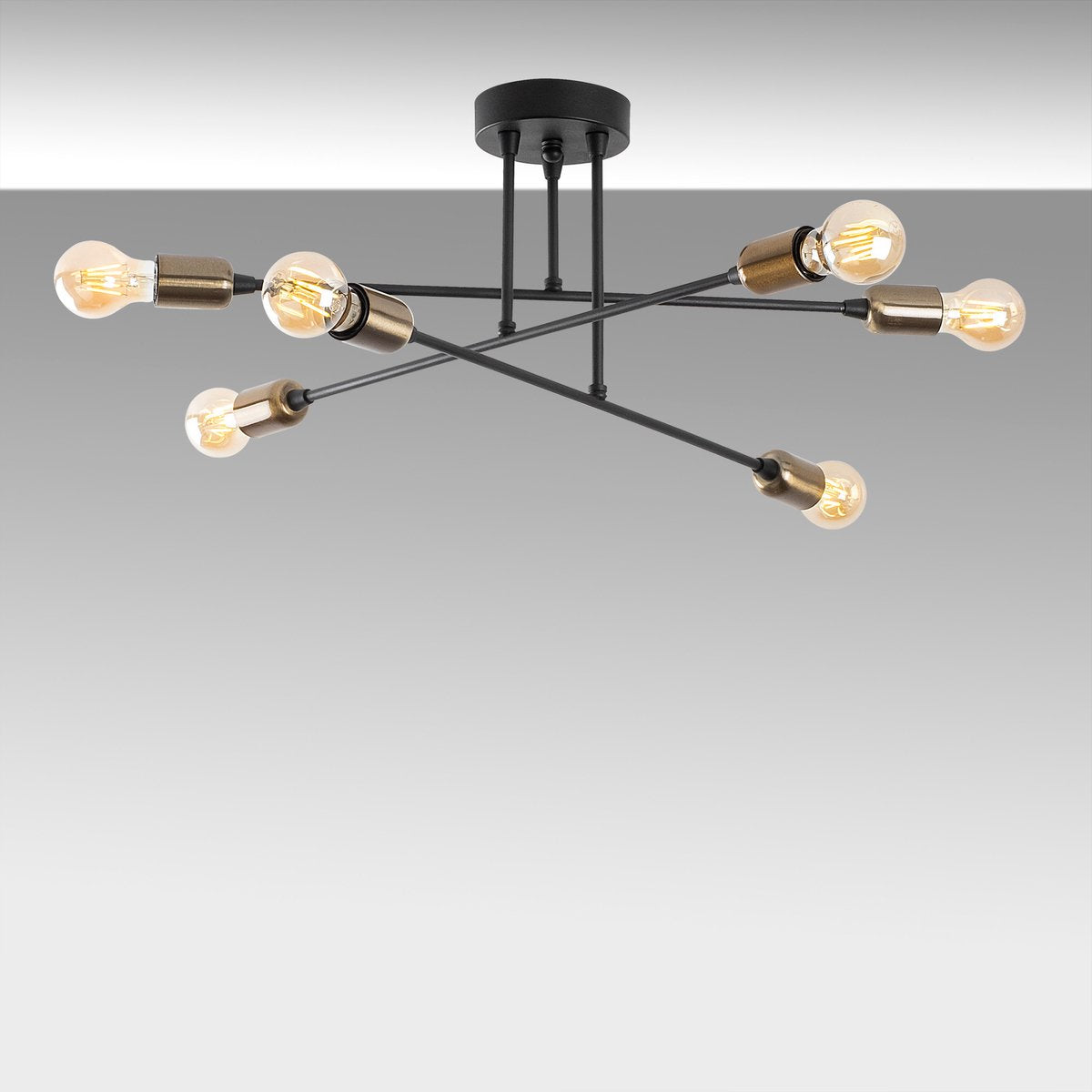 Opviq Schwarzer Kronleuchter - 1501 - 40W - Metall - 66 x 66cm - Schwarz