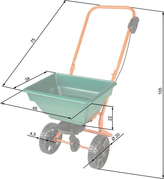 tectake - Streuwagen - 25 Liter - 402424