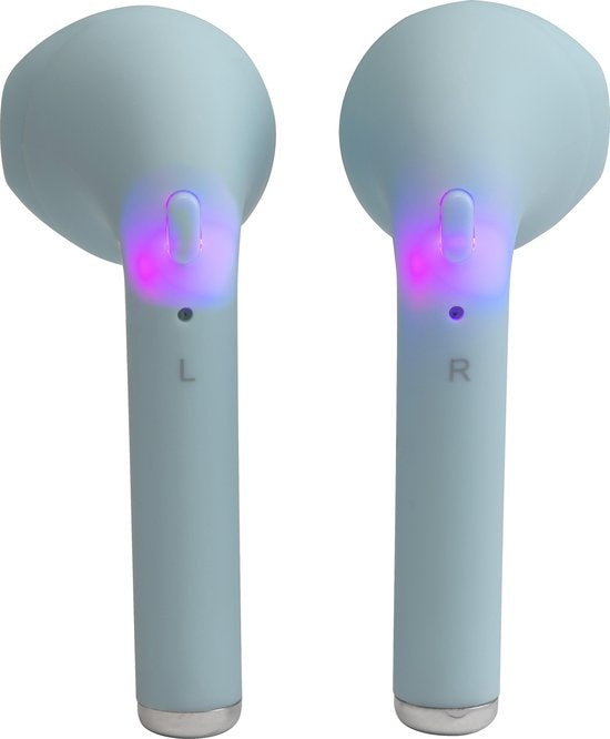 Denver TWE-46 - Ohrhörer - Drahtlos - Drahtlose Ohrhörer - Bluetooth - mit Ladeetui - Freisprecheinrichtung - Sport - Headset - In-Ear - Bluetooth 5.0 - Hellblau