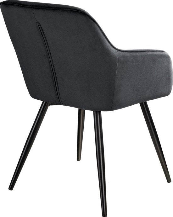 tectake - Stuhl - Esszimmerstuhl - Marilyn Samtoptik schwarz - 403663