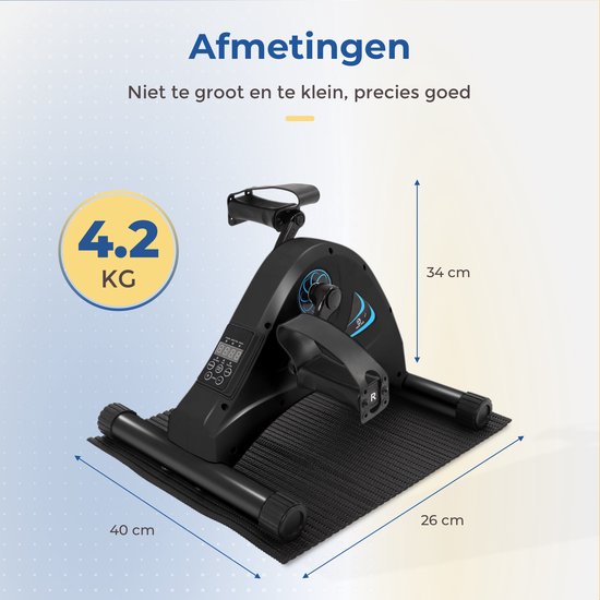 Safe Age® - Schreibtischfahrrad - mit elektrischer Unterstützung - für Arme und Beine - für Rehabilitation - Schwarz