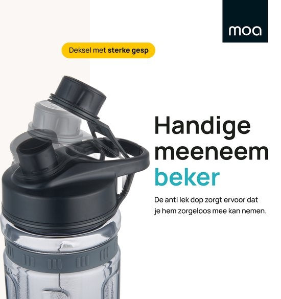 MOA Blender - Blender to Go - Mini-Mixer - 2 600ml Tritan Becher - Smoothie Maker - 800W - Schwarz - MB10B