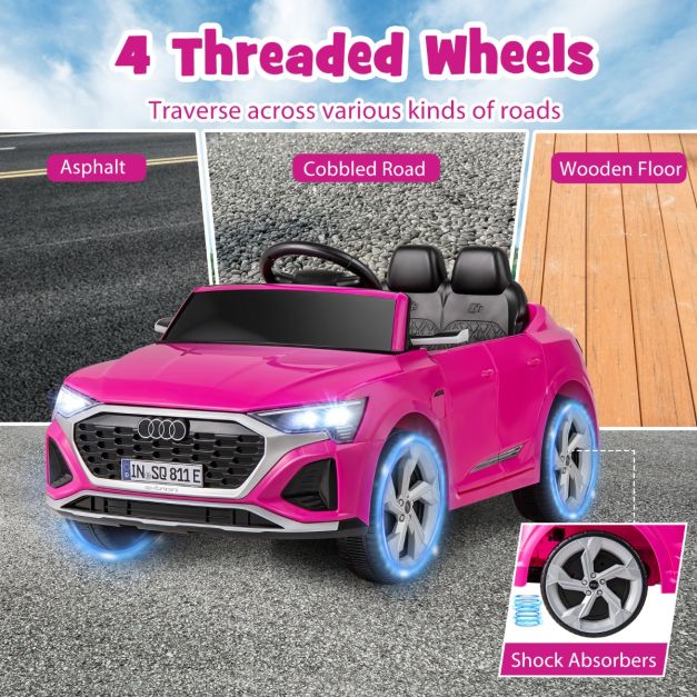 Coast 12V Elektro-Kinderauto Audi SQ8 mit Fernsteuerung Schwarz/Pink