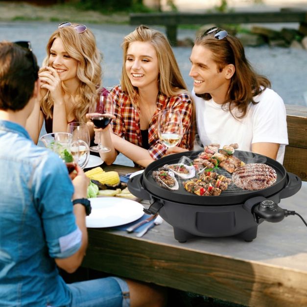 Coast Electric 2-in-1 Grill & Tischgrill - Ø 40 cm schwarzer Grill mit abnehmbarem Ständer (63 × 100 cm)