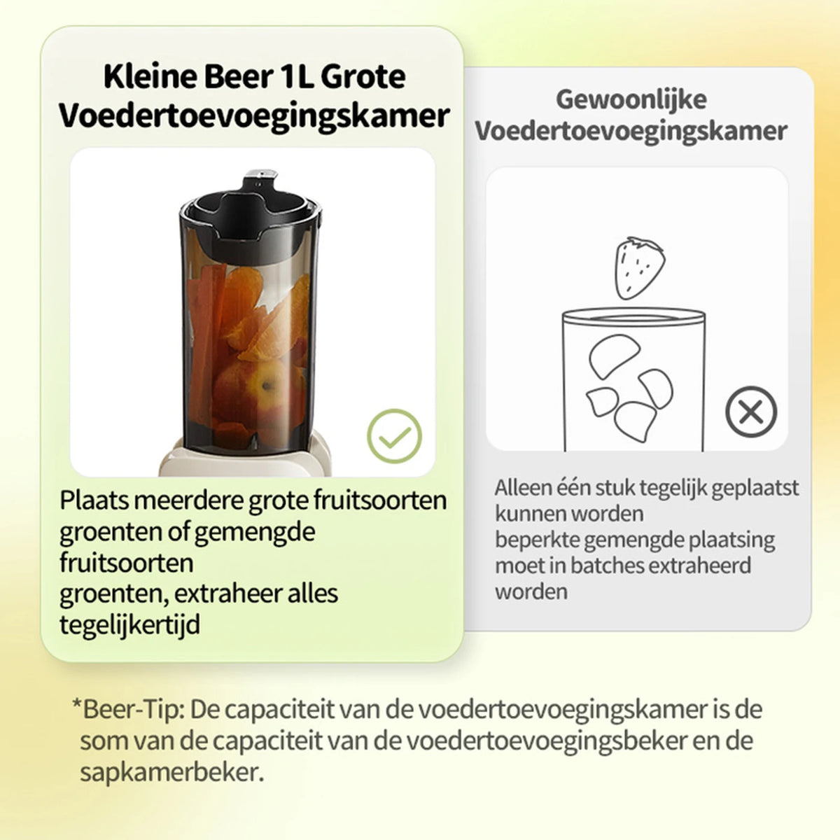 Bear Slowjuicer mit 80-mm-Einfüllöffnung – Entsaften ohne Schneiden