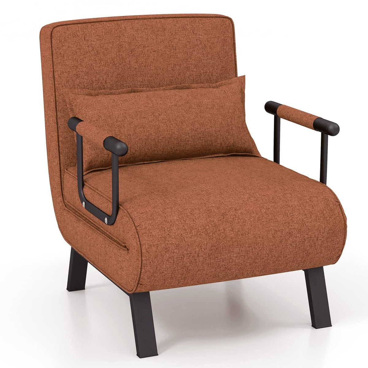 Coast Schlafsessel Sofa - 4-in-1 - 5-fach verstellbar - Max. 150 kg - L 184 cm - Leinen/Metall - Schwarz