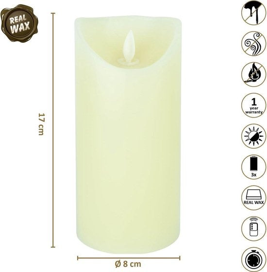 O'DADDY® LED-Kerzen mit beweglicher Flamme - 18cm 8d - Mit Timer und Dimmerfunktion - LED-Kerzen mit Fernsteuerung