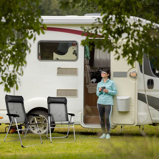 TRVLMORE Campingstühle - klappbar - 2er-Pack - 110KG Tragkraft - verstellbar - Klappstuhl - Angelstuhl - Campingstuhl - Klappstuhl - Schwarz