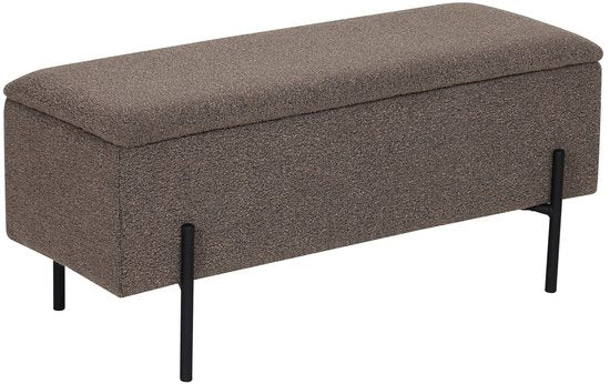 House Nordic Aufbewahrungsbank Watford – brauner Bouclé-Stoff – 95 x 43 x 37 cm
