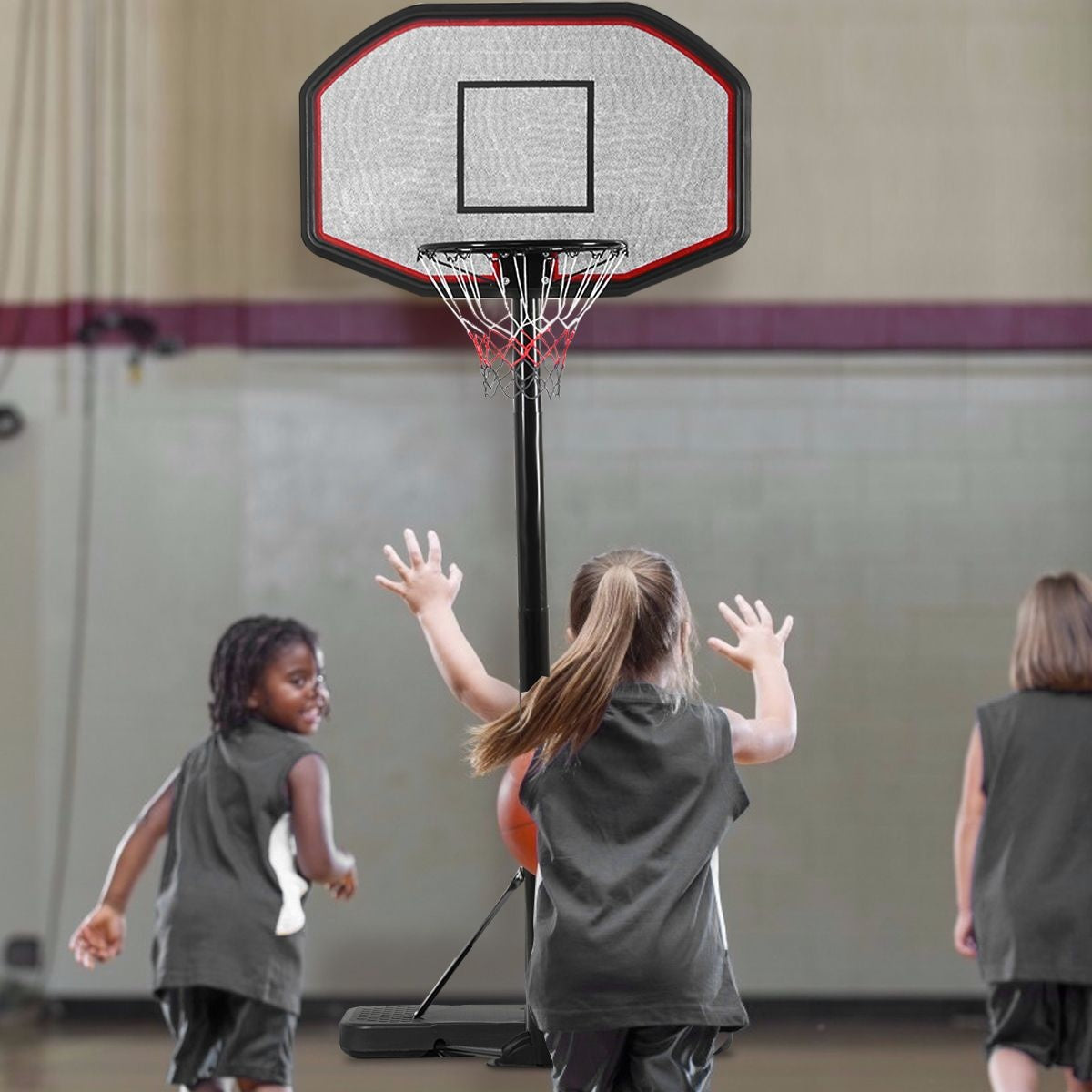 Coast Basketball Pole - Basketball Ring mit Ständer - 220-305 cm Höhe - Schwarz