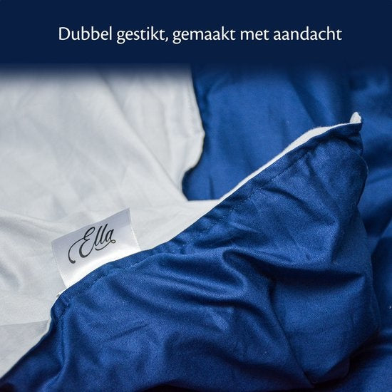 EL Life Wiegedecke Baumwolle 7 kg 135x200 cm - Bundle mit Bezug - Wiegedecke inkl. grau-blauem Bio-Baumwollbezug