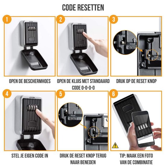 Strex Schlüsseltresor mit Zahlenschloss - Innen und Außen - wetterfest - Homecare - Schlüsseltresor - Schlüsseltresor für den Außenbereich mit Code - Schlüsseltresor mit Code für den Außenbereich