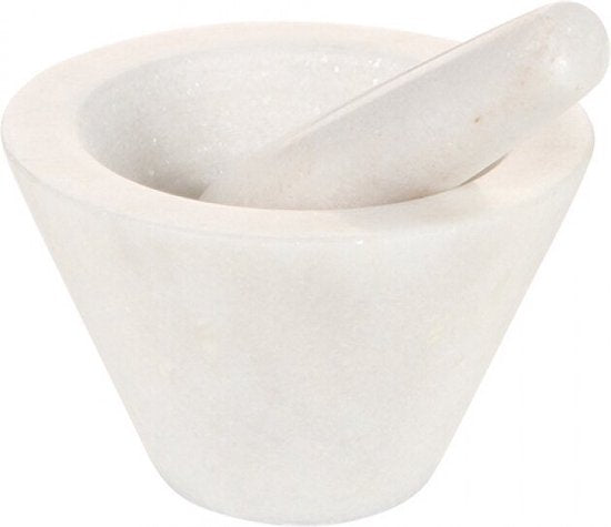 Boska Mörser Spicy - für Gewürze - Marmor - Weiß - ⌀ 10 cm