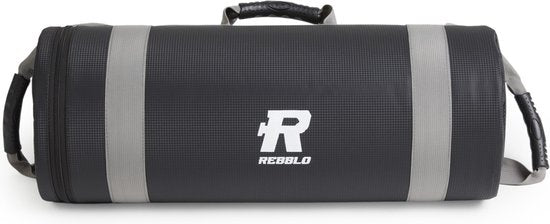 Rebblo Powerbag 15 kg - Trainingssandsack mit Griffen - Krafttraining - Polyester - Sport-Sandsack - ⌀ 23 x 59 cm