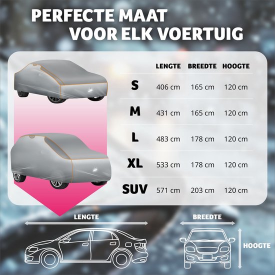 tectake - Autoschutzdecke wasserdicht - atmungsaktiv - Hagelschutz - 533x 178x 120cm - Extra Large - 405169