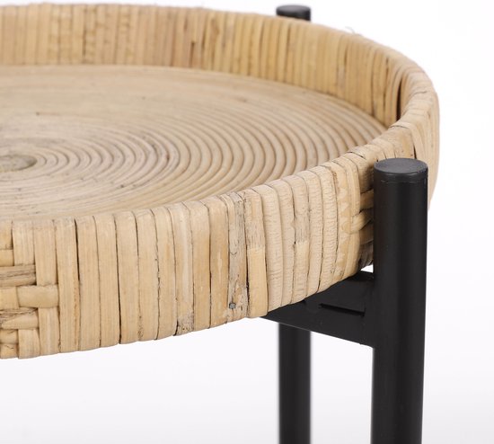 Mica Decorations Kaj Beistelltisch - H51 x Ø45 cm - Rattan - Braun