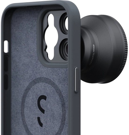 Shiftcam LensUltra 60 mm Teleobjektiv – 2–5-facher scharfer optischer Zoom – Hervorragende Kontrolle der Schärfentiefe – Aus Fluoritglas und Aluminium – Schwarz
