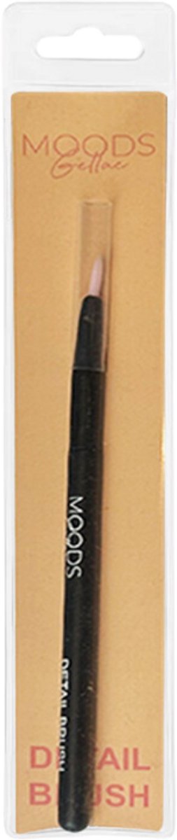 Moods Gellac Detail Pinsel Schwarz - 8 cm - Professioneller Nailart Pinsel für feine Linien & detaillierte Nageldekoration