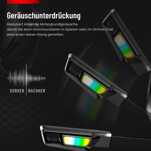 URGOODS - Pro Gaming Headset - mit Mikrofon - 7.1 Surround Sound für PS4, PS5, Xbox One, Xbox Series und PC - Schwarz