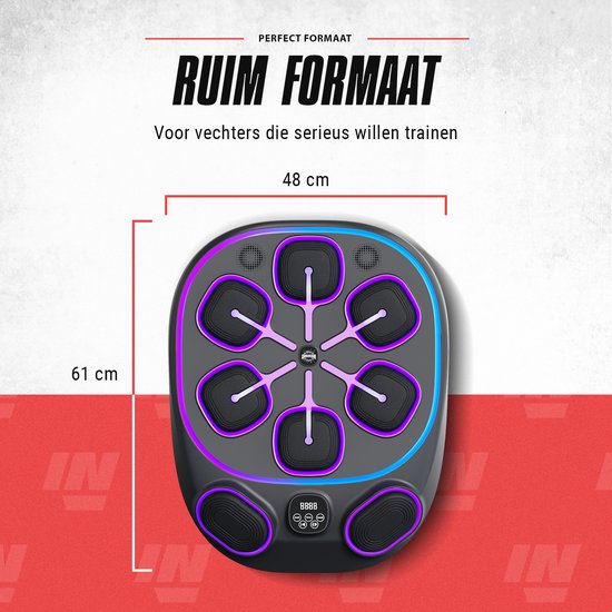Inventus Boxing Machine PRO - Inkl. Boxhandschuhe - Boxing Machine Installation ohne Bohren - Reflex Music Boxing - Smart Bluetooth Boxing Machine - Sport Boxing Training - Boxsack / Boxball - USB Wiederaufladbar - Für Erwachsene