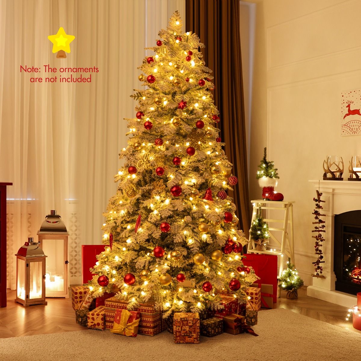 Coast Kunstweihnachtsbaum – verschneit – mit LED-Beleuchtung – 210 cm – grün und weiß