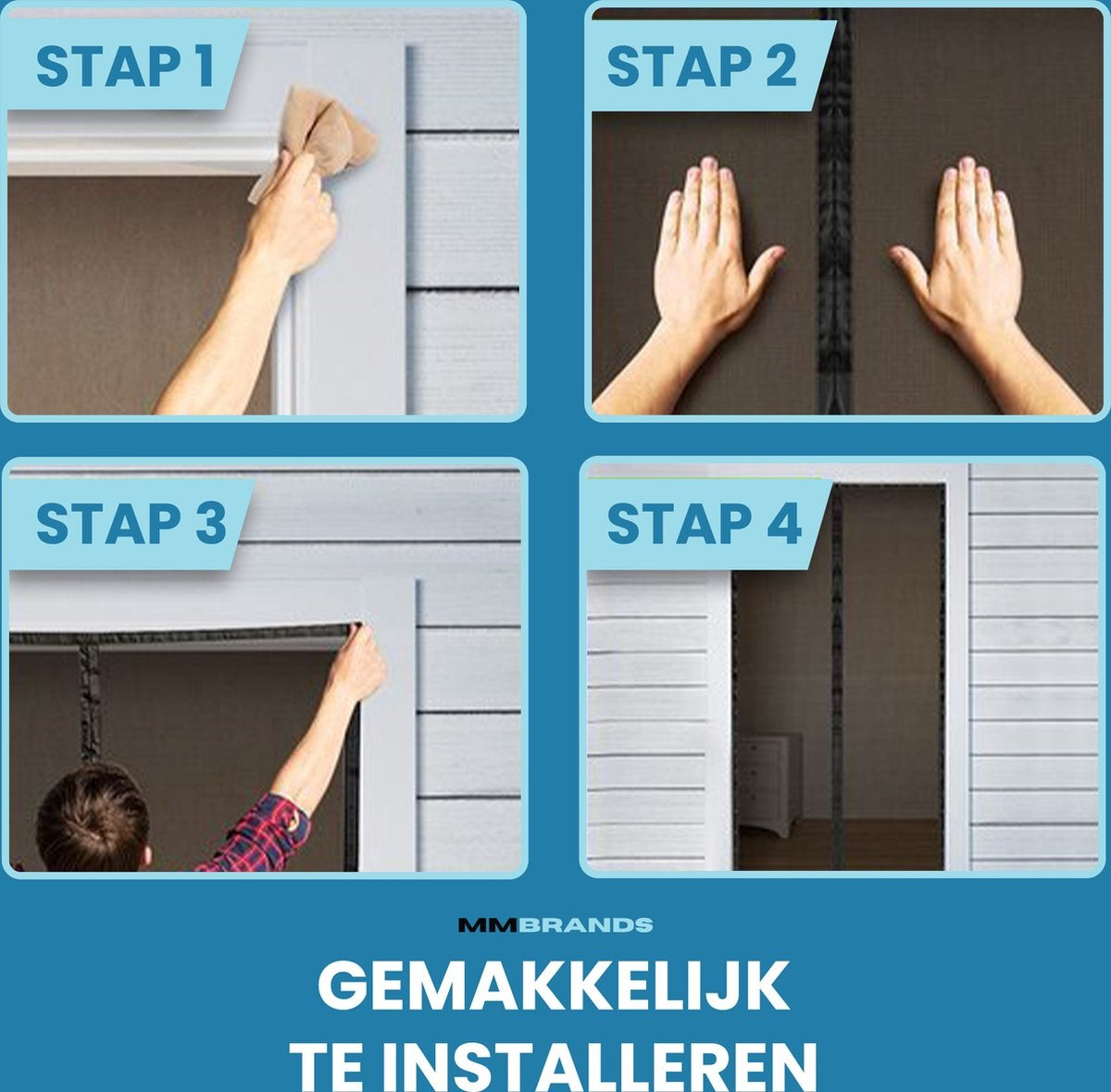 MM Brands Fliegengitter - Magnetischer Türvorhang - Vorhang für Tür - 210 x 100 cm