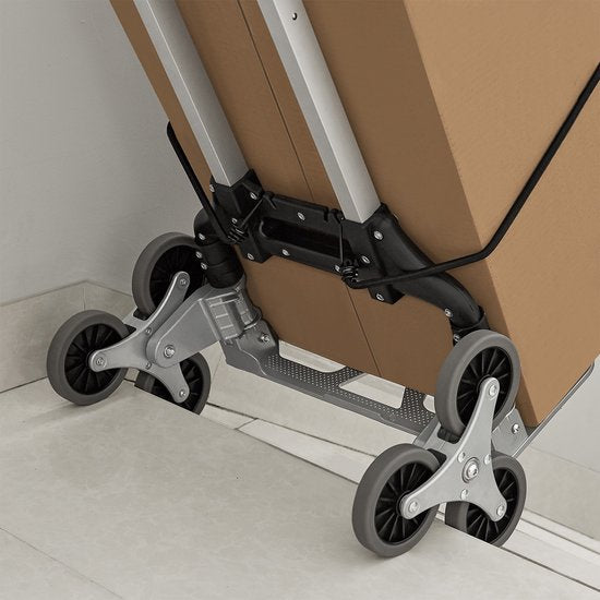 Juskys Zusammenklappbarer Treppenwagen / Steeple Trolley - Max. 80 kg - Inkl. Handschuhe & Expansionsseil