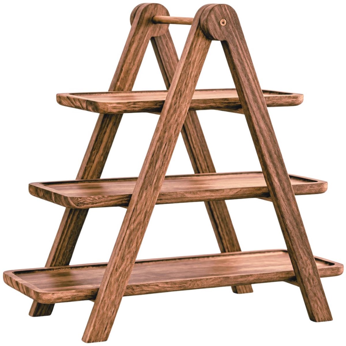 Ceruzo Serviergestell aus Holz mit 3 Ebenen – Zusammenklappbare Etagere – 43 x 18 x 40 cm