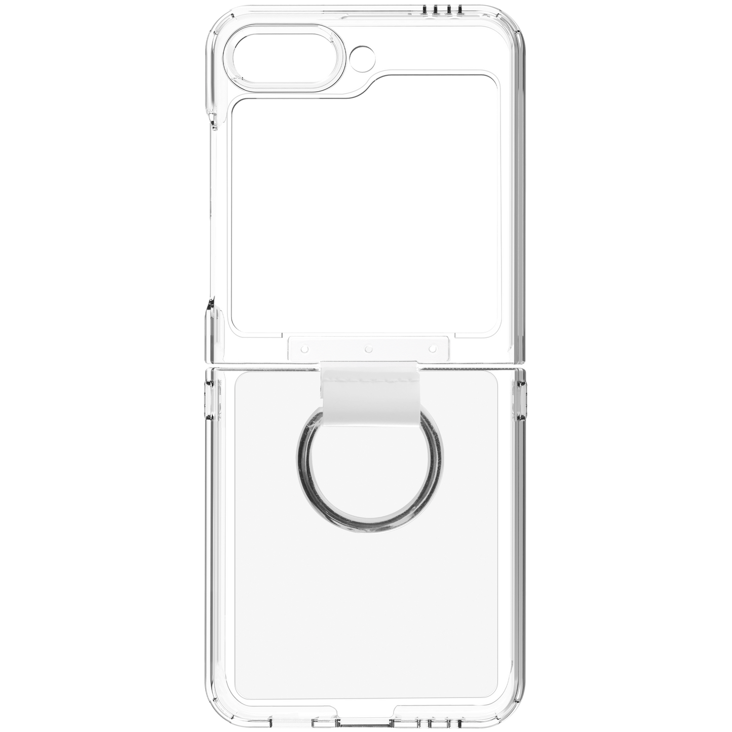 BeHello - Samsung Galaxy Z Flip6 und Flip7 FE Clear Case mit Ring - Transparent - mit integriertem Ringhalter und flexiblem Rahmen und erhöhten Kanten - für Samsung Galaxy - Transparentes TPU