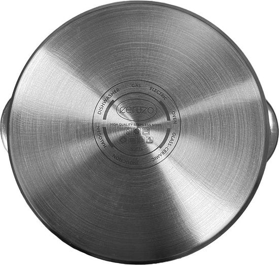 Ceruzo Kochtopf - Edelstahl - Durchmesser 24 cm - H 14,5 cm - 6,3 L - alle Wärmequellen